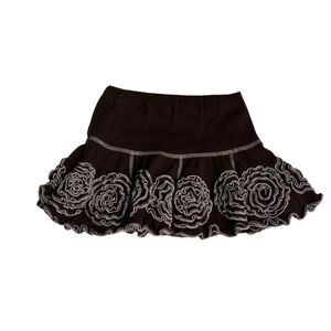 Kate Mack Brown Skirt‎ with White Floral Accents